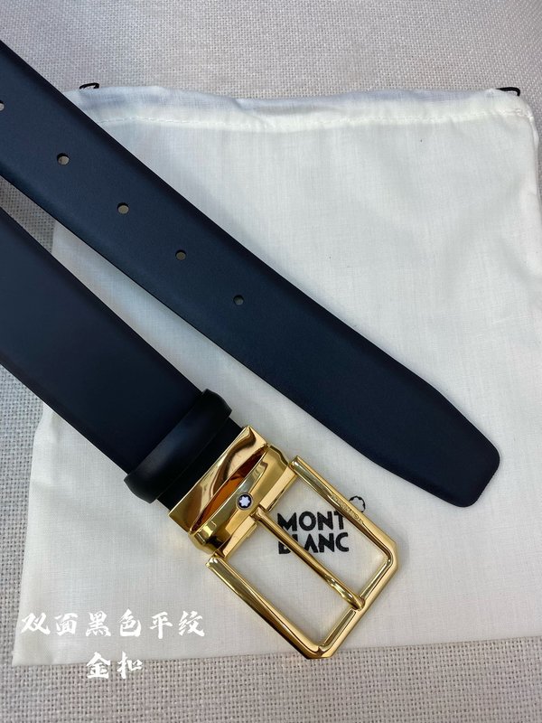 몽블랑 첫층 소 가죽 핀 버클 비즈니스 캐주얼 벨트 001-176309