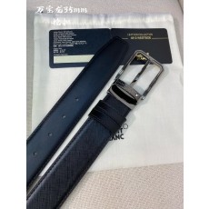 몬블랑 3.5cm 소 가죽 핀 버클 비즈니스 벨트 001-176315