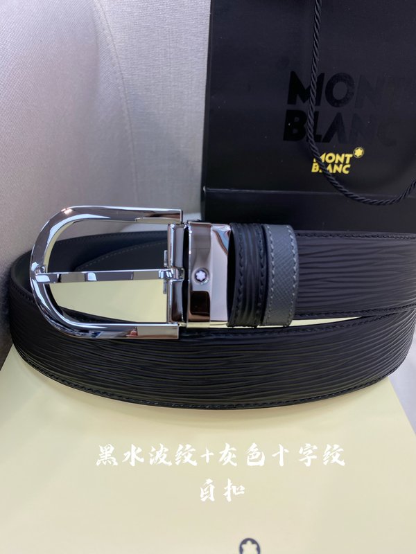 몽블랑 소 가죽 핀 버클 비즈니스 캐주얼 벨트 001-176323