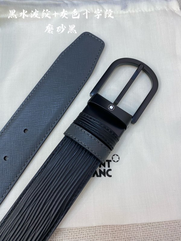 몽블랑 3.5cm 소 가죽 핀 버클 비즈니스 벨트 001-176326