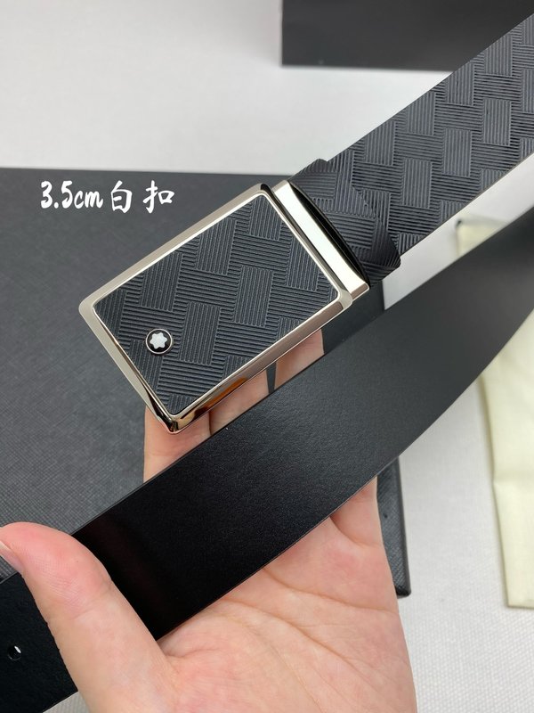 몽블랑 3.5cm 폭 소 가죽 핀 버클 벨트 001-176332