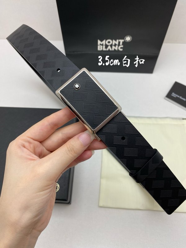몽블랑 3.5cm 폭 소 가죽 핀 버클 벨트 001-176332