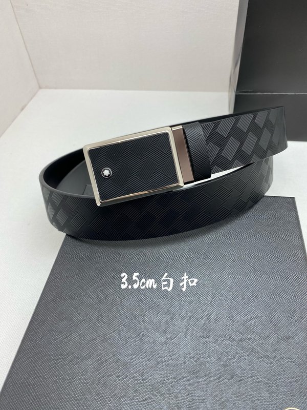 몽블랑 3.5cm 폭 소 가죽 핀 버클 벨트 001-176332