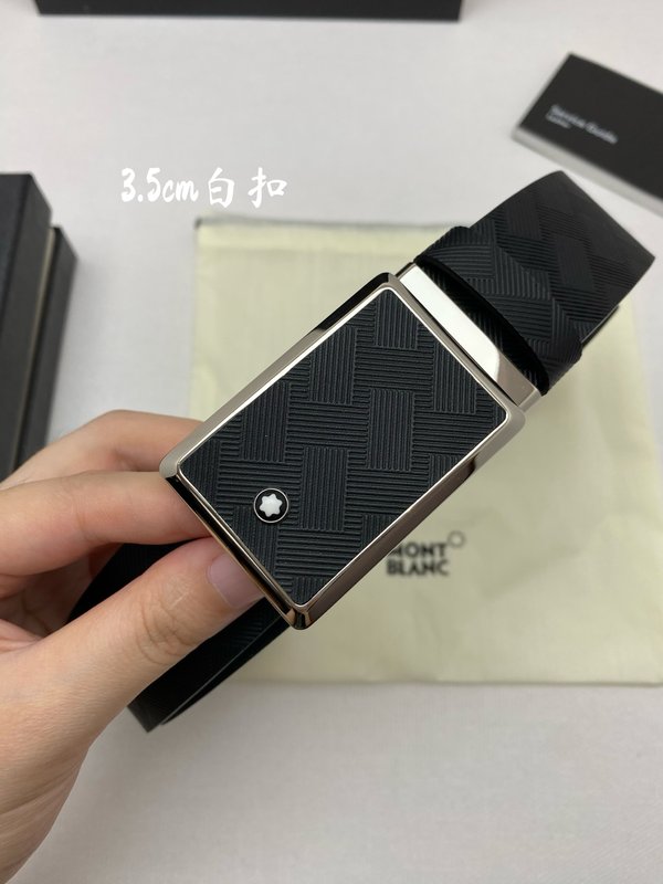 몽블랑 3.5cm 폭 소 가죽 핀 버클 벨트 001-176332