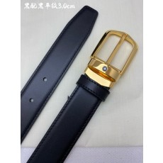 몽블랑 블랙 소 가죽 핀 버클 비즈니스 벨트 001-176334
