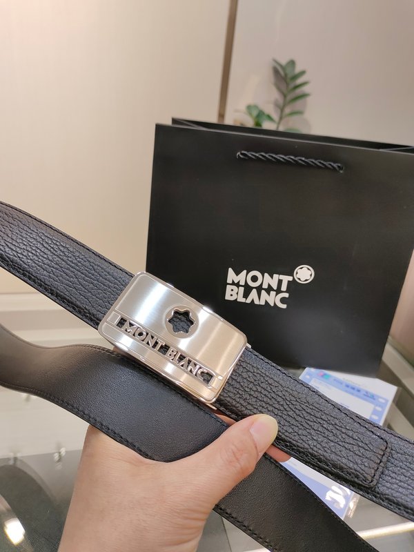몬블랑 남성 자동 버클 벨트 34MM 폭 조절 가능 001-176337