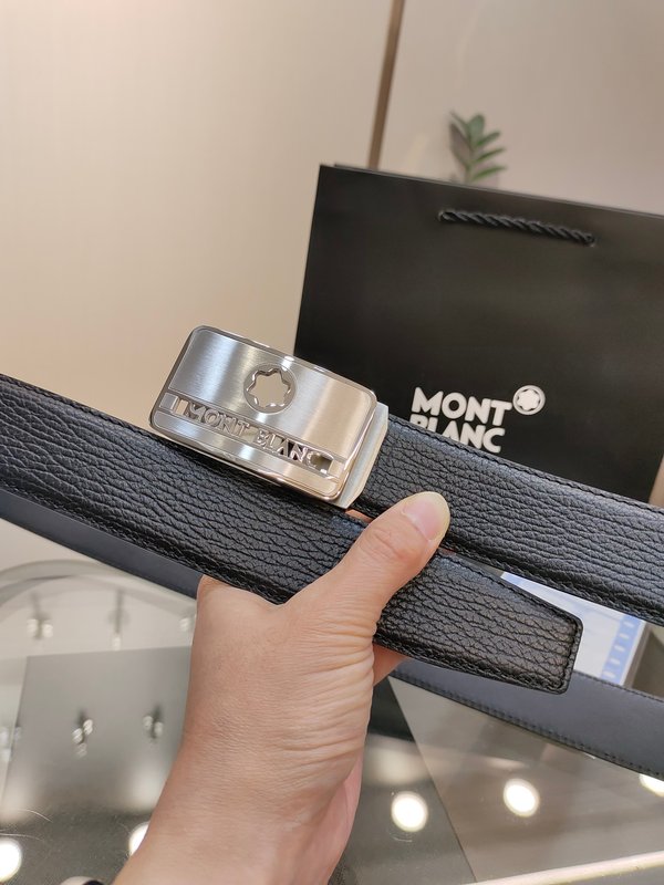 몬블랑 남성 자동 버클 벨트 34MM 폭 조절 가능 001-176337