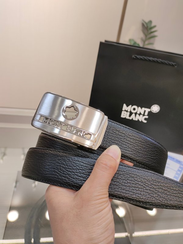 몬블랑 남성 자동 버클 벨트 34MM 폭 조절 가능 001-176337