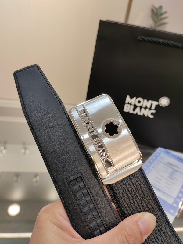 몬블랑 남성 자동 버클 벨트 34MM 폭 조절 가능 001-176337