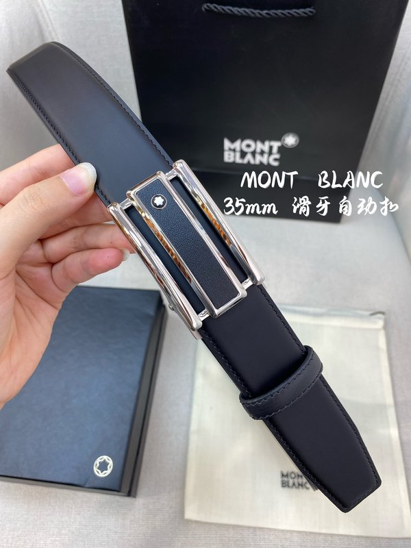 몽블랑 남성용 자동 벨트 34MM 폭 스틸 버클 001-176340