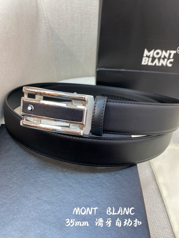 몽블랑 남성용 자동 벨트 34MM 폭 스틸 버클 001-176340