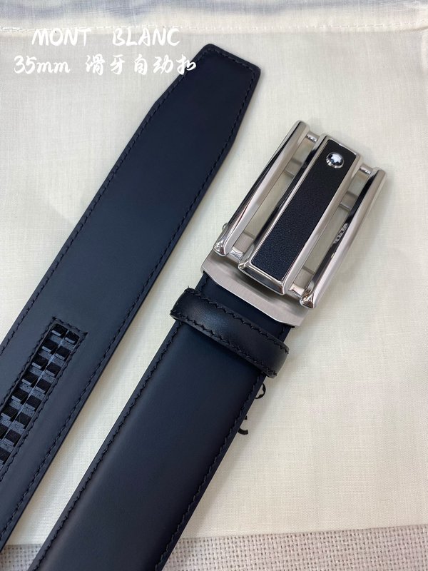 몽블랑 남성용 자동 벨트 34MM 폭 스틸 버클 001-176340