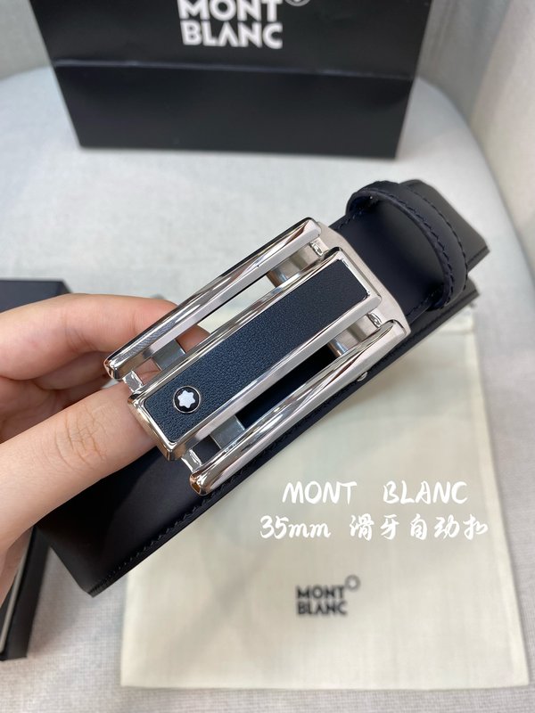 몽블랑 남성용 자동 벨트 34MM 폭 스틸 버클 001-176340