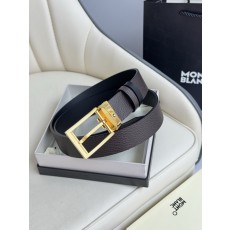 몽블랑 블랙 본소 가죽 핀 버클 벨트 001-176352