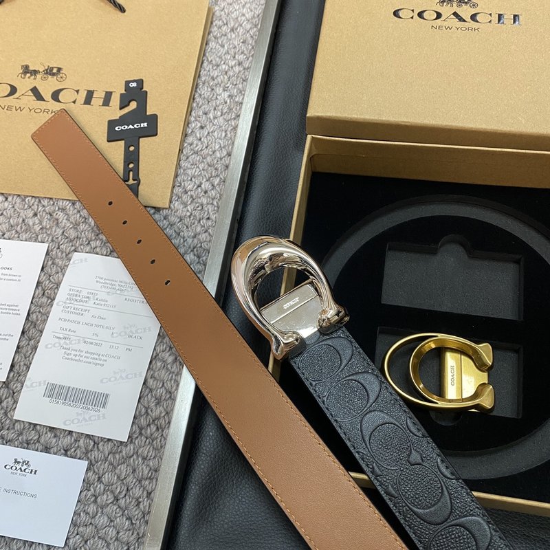 COACH 코치 남성용 버클 교체 가능 벨트 3.5cm 001-176355