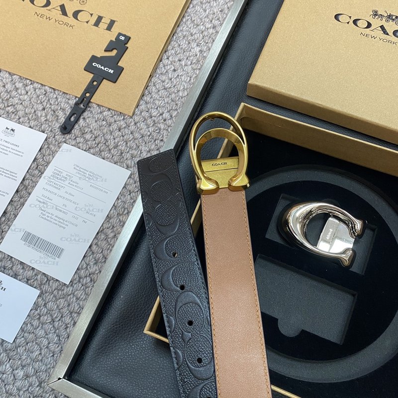 COACH 코치 남성용 버클 교체 가능 벨트 3.5cm 001-176355