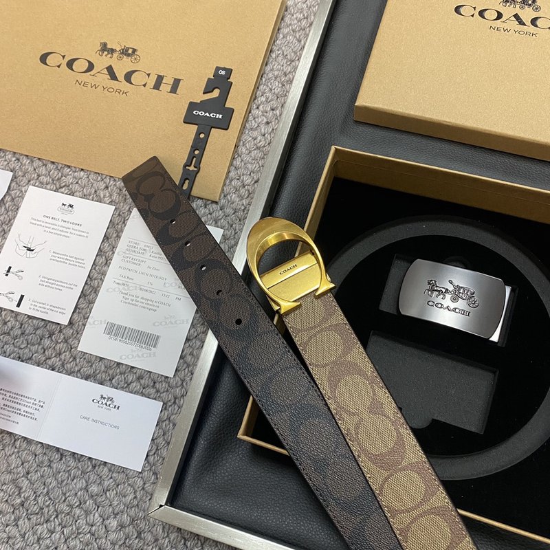 COACH 코치 교체형 버클 로고 벨트 3.5cm 001-176358