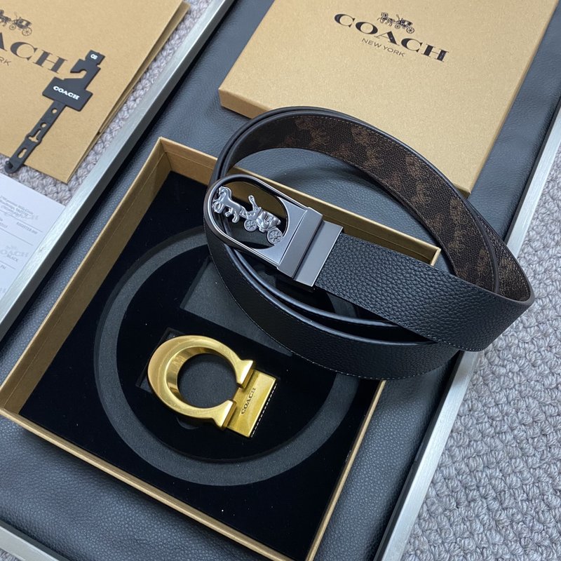 COACH 코치 블랙 교체형 벨트 3.5cm 001-176360