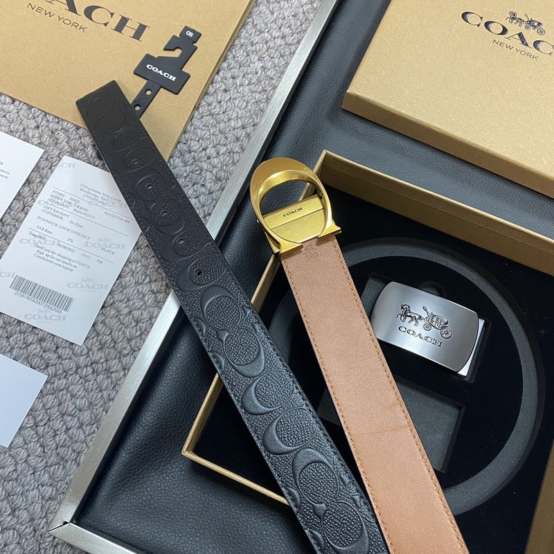 코치 패션 버클 핀 벨트 3.5cm 폭 001-176362