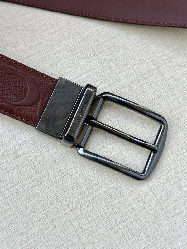 코치 양면 스포츠 송아지 가죽 벨트 3.7cm 폭 001-176366