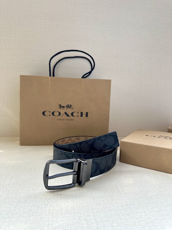 COACH 양면 송아지 가죽 벨트 3.7cm 001-176368