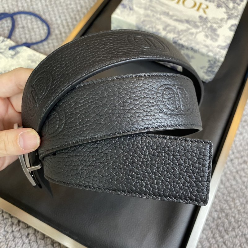 디올 DIOR 클래식 레터 캔버스 가죽 벨트 001-176376