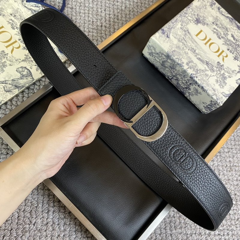 디올 DIOR 클래식 레터 캔버스 가죽 벨트 001-176376