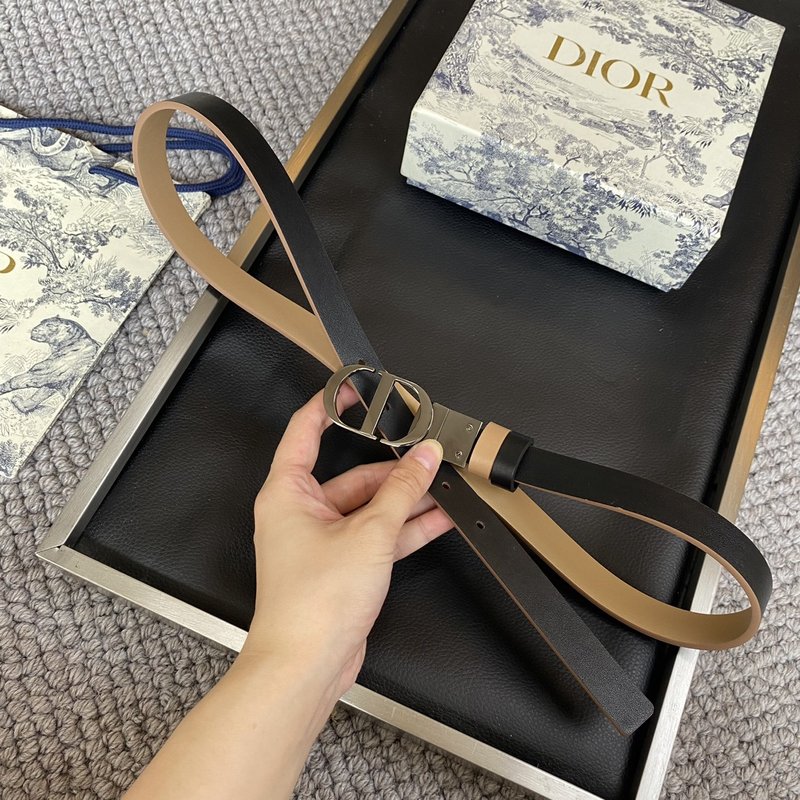 디올 Dior 양면 소 가죽 벨트 2.0cm 폭 001-176387