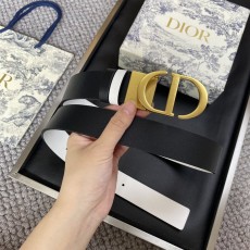 디올 디오르 스타 착용 골드 버클 블랙 벨트 001-176388