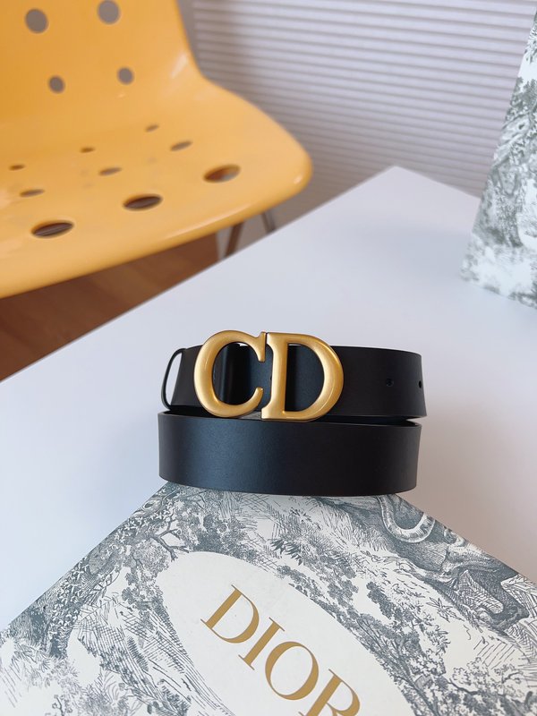 디올 Dior 매끄러운 송아지 가죽 새들 벨트 001-176395