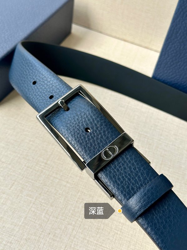 디올 양면 가죽 벨트 블랙 리치 그레인 001-176398