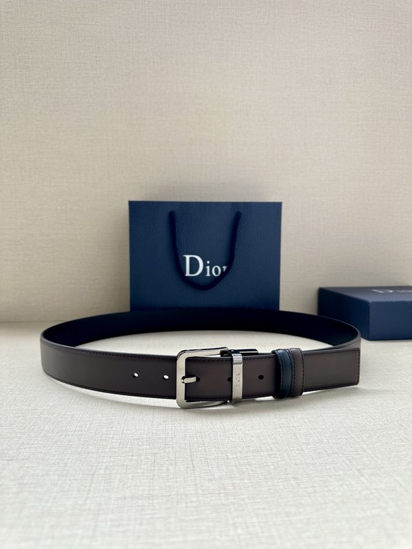 디올 Dior 블랙 양면 가죽 벨트 버클 001-176403