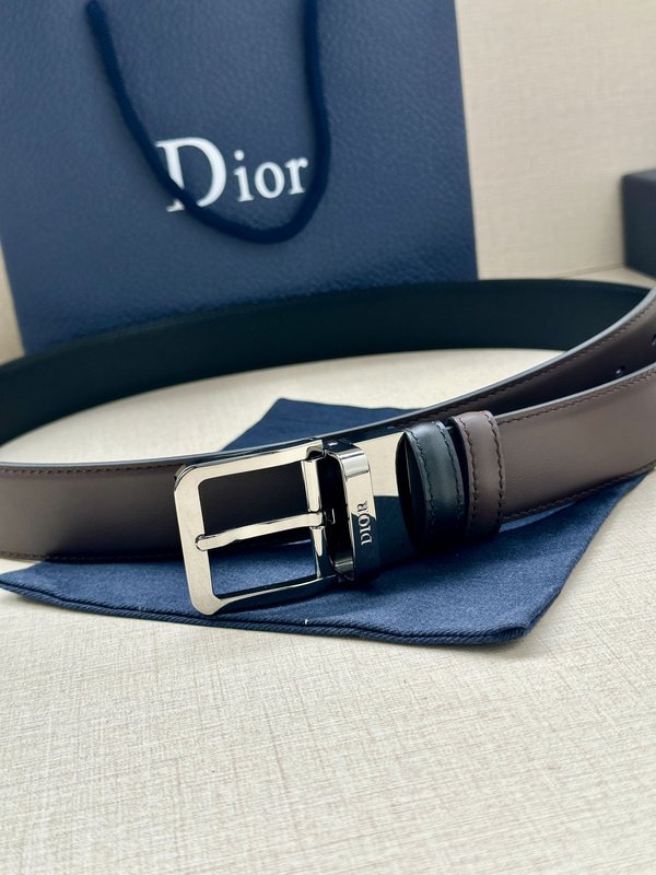 디올 Dior 블랙 양면 가죽 벨트 버클 001-176403