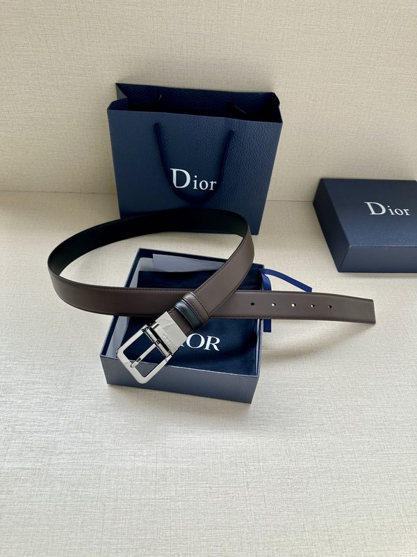 디올 Dior 블랙 양면 가죽 벨트 버클 001-176403