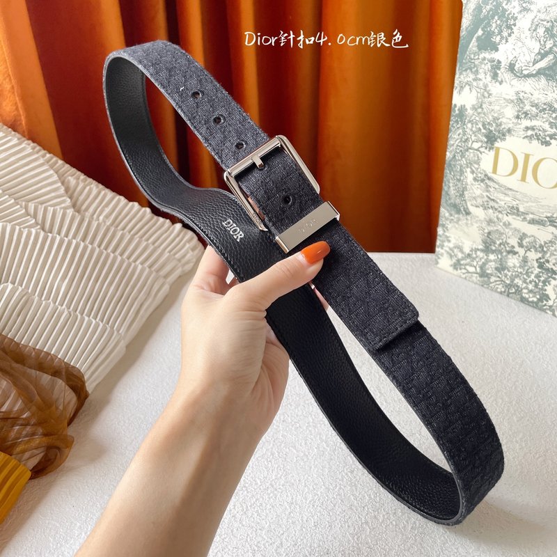 디오르 블랙 오블리크 프린트 벨트 001-176414