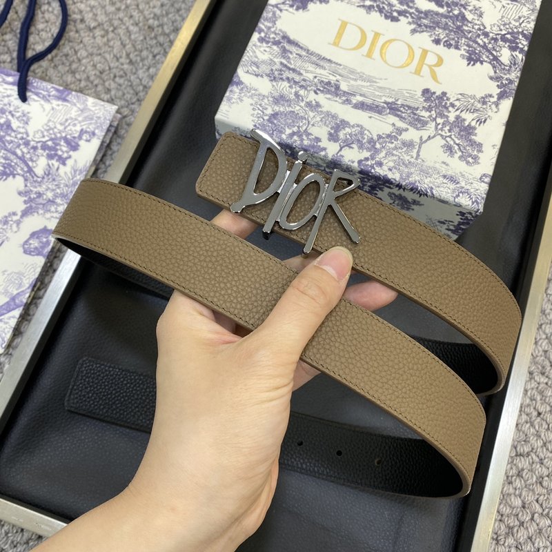 디올 DIOR 클래식 레터 캔버스 스틸 버클 벨트 001-176427