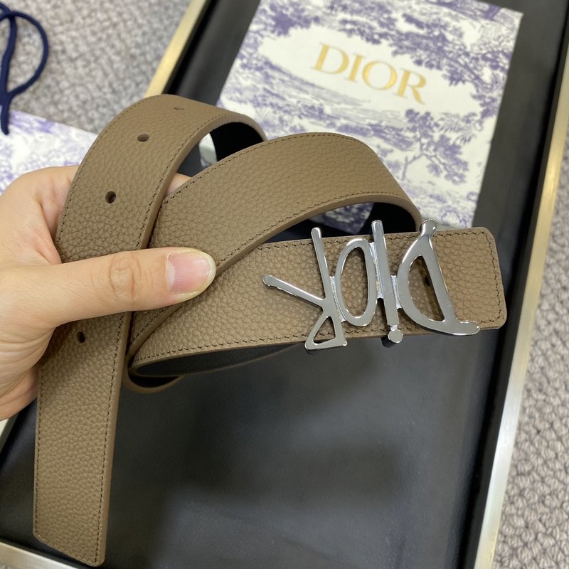 디올 DIOR 클래식 레터 캔버스 스틸 버클 벨트 001-176427