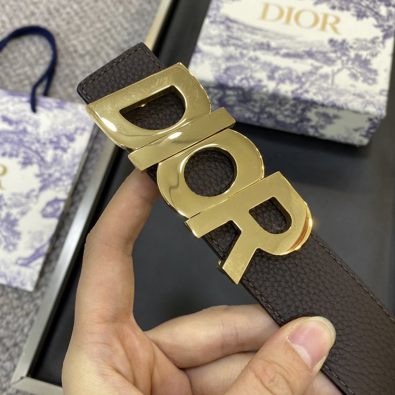 디올 DIOR 클래식 로고 버클 소가죽 벨트 001-176430