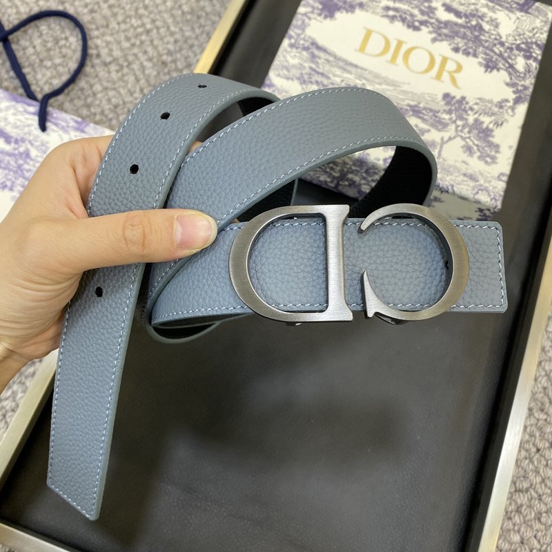 디올 Dior 클래식 레터 캔버스 가죽 벨트 3.5CM 001-176433