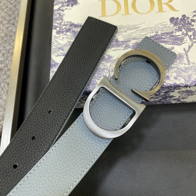 디올 Dior 클래식 레터 캔버스 가죽 벨트 3.5CM 001-176433