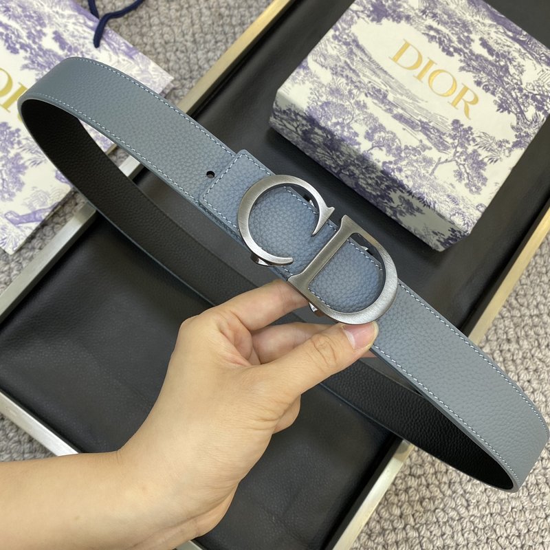 디올 Dior 클래식 레터 캔버스 가죽 벨트 3.5CM 001-176433