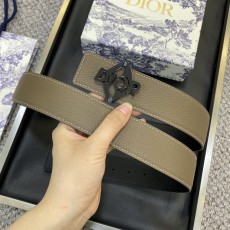 디올 DIOR 클래식 레터 캔버스 가죽 벨트 001-176434