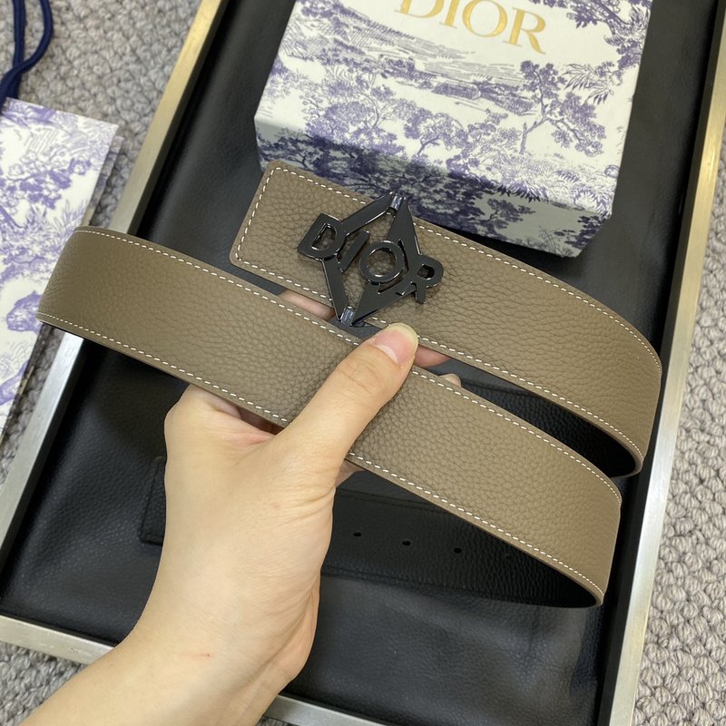 디올 DIOR 클래식 레터 캔버스 가죽 벨트 001-176434