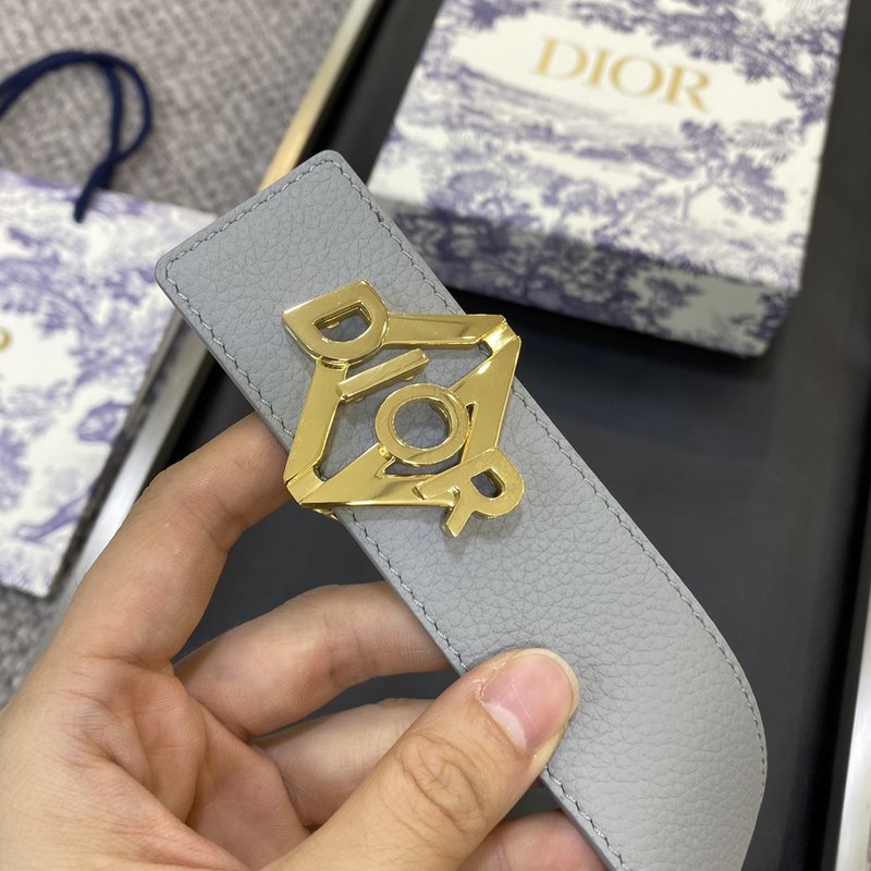 디올 DIOR 클래식 레터 캔버스 가죽 벨트 001-176435