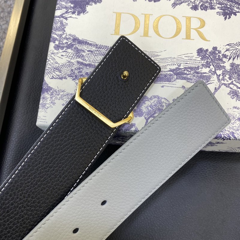 디올 DIOR 클래식 레터 캔버스 가죽 벨트 001-176435