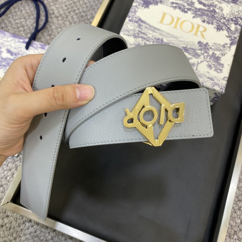 디올 DIOR 클래식 레터 캔버스 가죽 벨트 001-176435