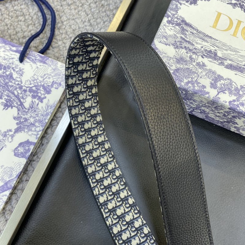 디올 DIOR 클래식 레터 패브릭 가죽 벨트 3.8CM 001-176437
