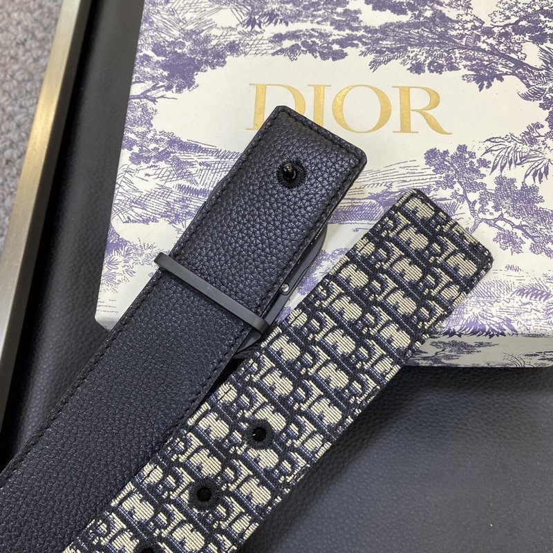 디올 DIOR 클래식 레터 패브릭 가죽 벨트 3.8CM 001-176437