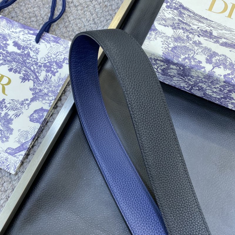 디올 DIOR 클래식 레터 캔버스 가죽 벨트 3.8CM 001-176438