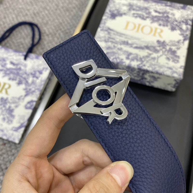 디올 DIOR 클래식 레터 캔버스 가죽 벨트 3.8CM 001-176438